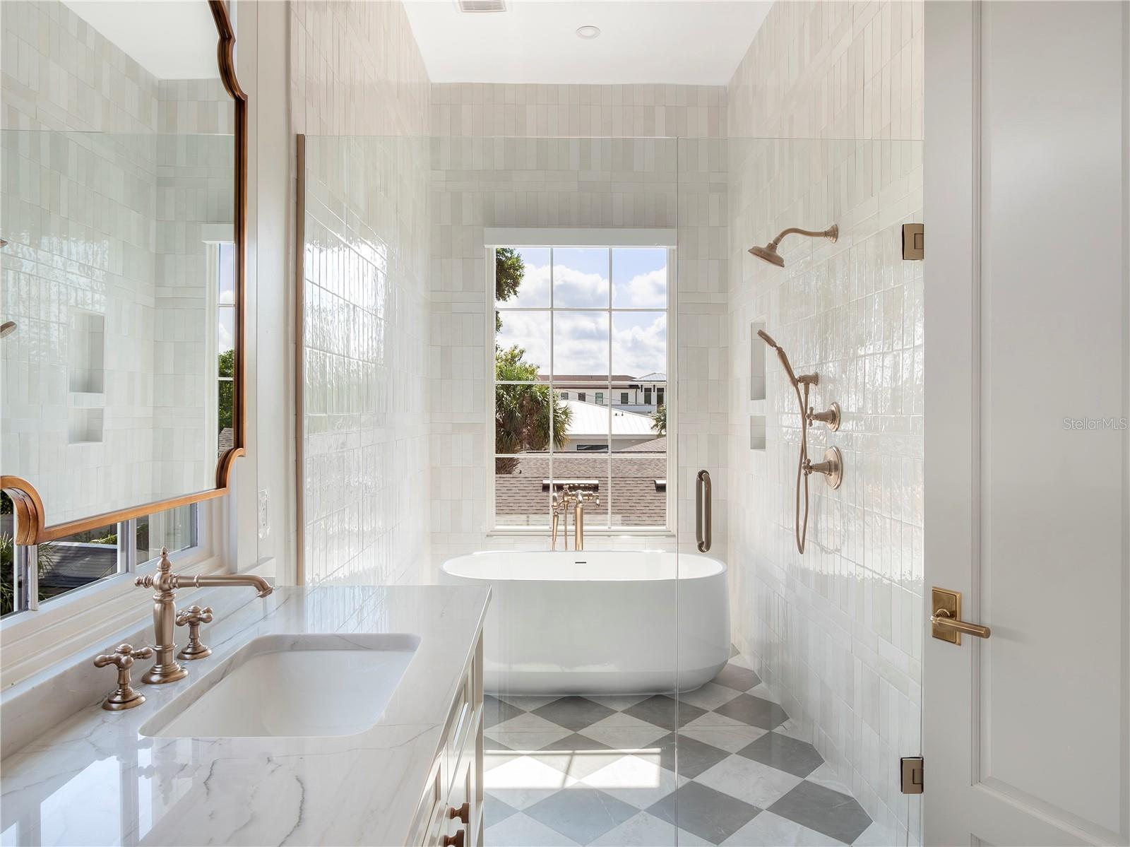 Primary bath with soaking tub