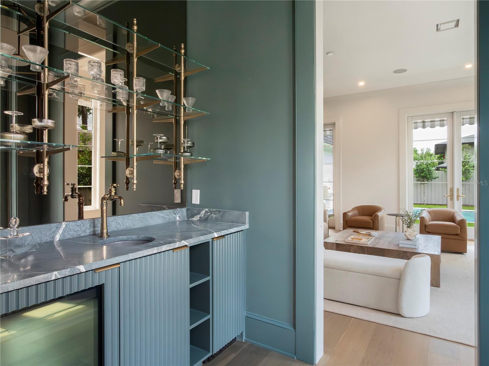 Bar area — color-drenched interiors