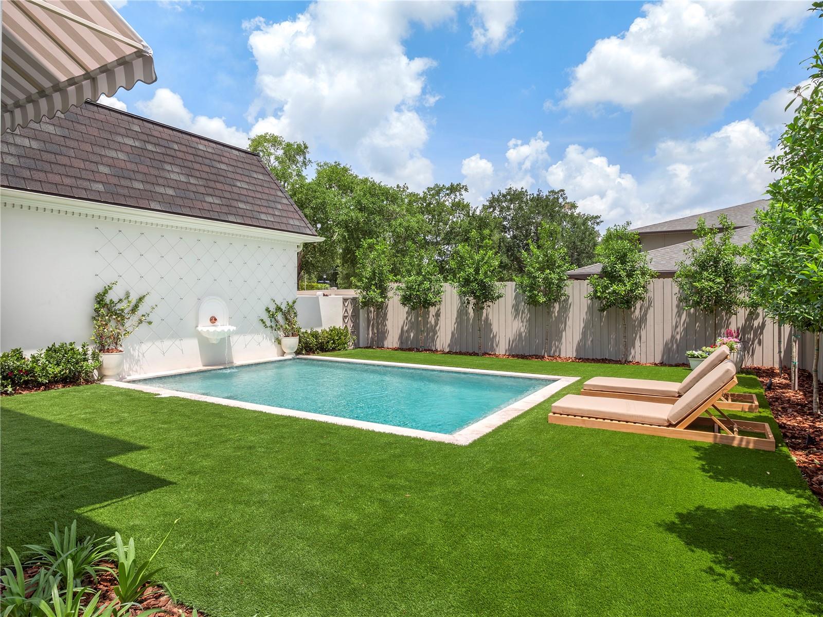 Courtyard pool with fountain